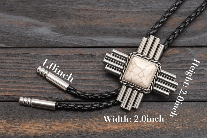 Wentur Stone Bolo Ties for Men Western - Vintage Cowboy Bolo Tie for Women Western Costume Accessories - Image 3